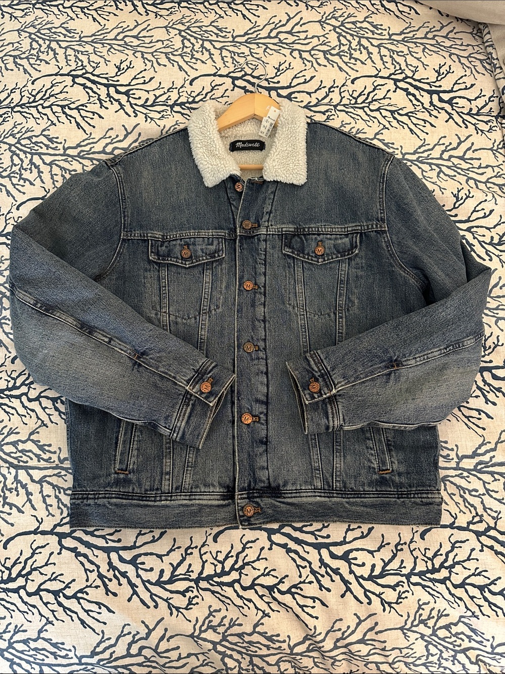 NWT Madewell sherpa lined jean jacket men's XL